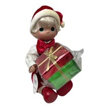 Precious Moments Christmas Dreams Boy Blonde Present 12" Doll - $37.05