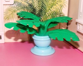 Fisher Price Loving Family Dream Dollhouse Teal Potted Plant Accessory Tree Vase - £3.69 GBP