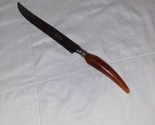 Englishtown 8-inch slicing knife Sheffield England Amber Resin Handle - $14.99