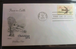 US PEACE ON EARTH 1ST SELF ADHESIVE ISSUE 1ST DAY COVER 1974 - $4.90