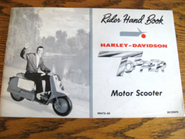 1960 Harley Davidson Topper Motor Scooter Rider Hand Book Owners Manual ... - £113.09 GBP