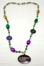 Necklace Lumiere Place Casino Mardi Gras with Dice Eggs Purple Green Gold 22&quot; - £9.70 GBP