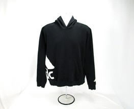Adidas Hooded Sweatshirt Men&#39;s Sz M Black Activewear Fleece Long Sleeve ... - $24.75