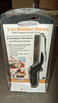 2 in 1 Kitchen Shears Multi-Chopper ~ Rubber Handle Chef&#39;s Knife w/Cutting Board - £15.76 GBP