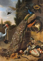 Peacocks 1683 by Melchior d&#39; Hondecoeter (Dutch) Old Masters 7x10 Print - £15.81 GBP