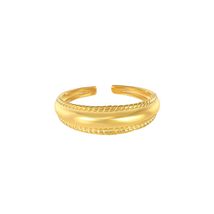 Fine Jewelry: 925 Sterling Silver Geometric Wide Gold-Plated Open Finger Rings f - £24.10 GBP