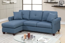 Keila 2 Pieces Sectional Sofa Upholstered In Glossy Polyfiber with 2 Pil... - £734.34 GBP