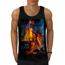 An item in the Fashion category: Fire Coal Camping Nature Tee Bonfire Men Tank Top