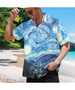 Men&#39;s Van Gogh Starry Night Hawaiian Shirt (Made in and Ship from USA) - $38.00+