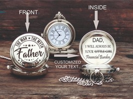 Montre de poche personnalisée en laiton - cadeau pour père - cadeau fête des ... - £18.66 GBP+