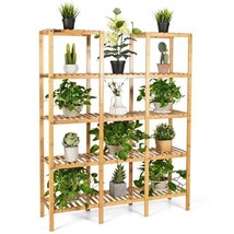 Multifunctional Bamboo Shelf Flower Plant Display Stand - £143.15 GBP