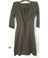 Tommy Hilfiger Women&#39;s Size 8 Boho Tie neck Tie waist Long Dress Brown P... - $14.80