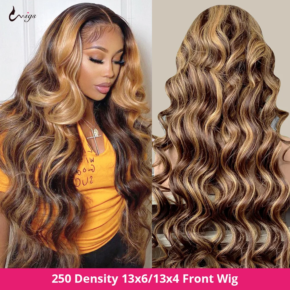 Highlight Wear and Go Glueless Lace Wig 13x6 Body Wave HD Lace Frontal W - £90.94 GBP+
