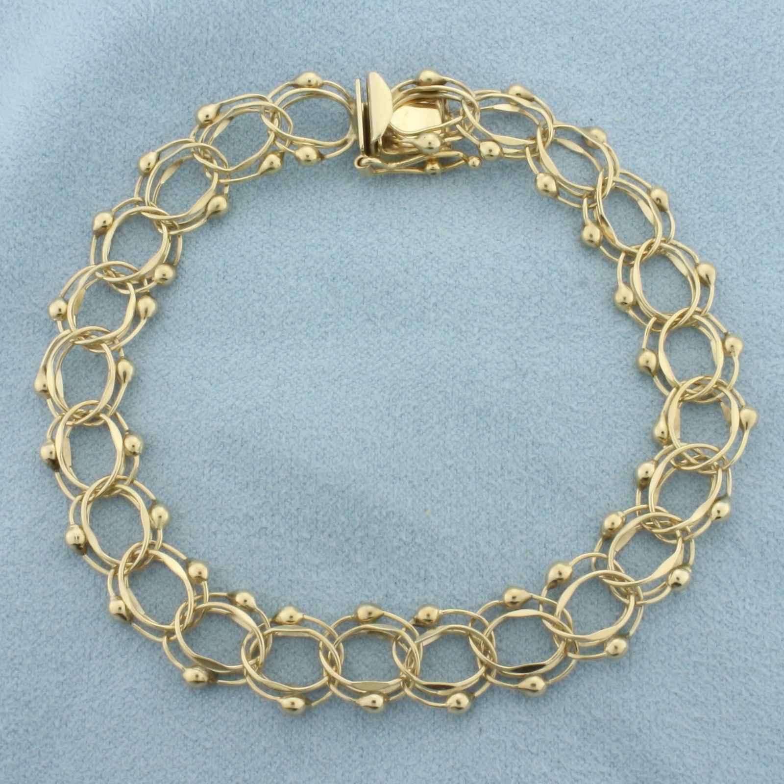 Double Loop Charm Bracelet in 14k Yellow Gold - $1,083.25