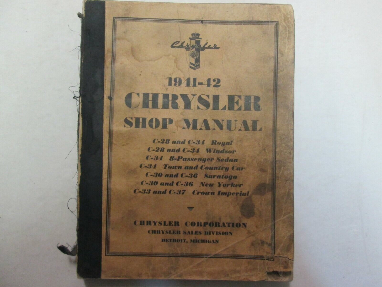 1941 1942 Chrysler Codes C28 C30 C33 C34 C36 C37 Service Shop Manual OEM  - $24.99