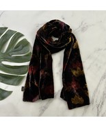 Chelsey by Joseph Womens Vintage 90s Silk Velvet Scarf Brown Red Leaf Fl... - $25.73
