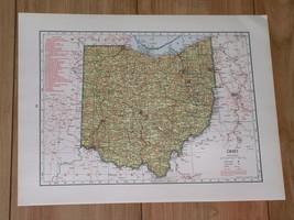 1943 Vintage Wwii Map Of Ohio / North Dakota - £14.99 GBP