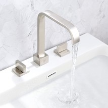 Pop 2-Handle Widespread Bathroom Sink Faucet Brushed Nickel Solid Brass ... - £61.34 GBP
