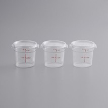 Choice 1Qt Clear Round Polycarbonate Food Storage Container &amp; Lid 3/Pack... - £63.80 GBP