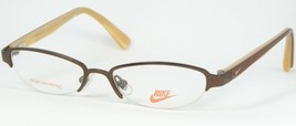 Nike 8002 210 Satin Walnut Eyeglasses Glasses Metal Halfrim Frame 49-16-135mm - £50.40 GBP