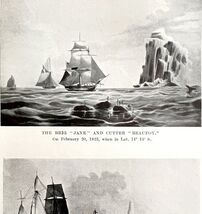 Brig Jane Cutter Beaufoy Whalers 1926 Nautical Antique Print Whale Hunti... - $366.69 MXN