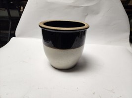 Vintage Small Brown and Cream-Colored Stoneware Crock - $39.99