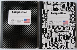 Black and White Patterned Wide Ruled Composition Notebook - Pack of 2 - $16.82