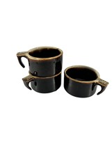 Vintage Pfaltzgraff Gourmet Brown Drip 3 Coffee Mugs Open Handle 2 1/4&quot; Tall - $23.76