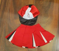 American Girl Red White &amp; Black Cheerleading Skirt With Hat - £8.54 GBP