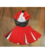 American Girl Red White &amp; Black Cheerleading Skirt With Hat - £8.70 GBP