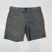 J.Crew Re-Imagined Stretch Mens Chino Shorts Size 35 (36&quot;) Gray Flat Front - $23.74