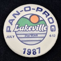 Pan-O-Prog Lakeville 1987 Vintage 80s Pin Button Pinback - £10.32 GBP