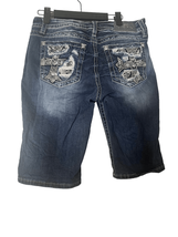 Miss Me Womens Blue Five Pocket Mid-Rise Easy Bermuda Jean Short Size 28 - $34.00
