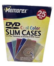 Memorex “Cool Color” Slim CD DVD Jewel Case (25pk) - $14.85