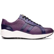 sueded Snake and classic calfskin fashion sneaker Shoes Verona Purple image 2