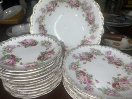 Lot of Vintage Porcelain Side &amp; Salad Plates &amp; Serving Bowl Gold Trim &amp; ... - $27.99
