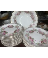 Lot of Vintage Porcelain Side &amp; Salad Plates &amp; Serving Bowl Gold Trim &amp; ... - $27.99