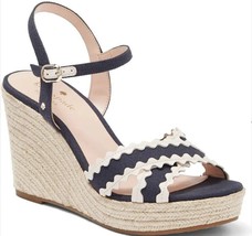 NIB KATE SPADE NEW YORK Tulum Wedge Sandals Size 9B, BLAZER BLUE / PARCH... - £66.51 GBP