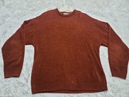 Barry Bricken L Sweater Mens Orange Brown Acrylic Long Sleeve Soft Vintage - $11.70