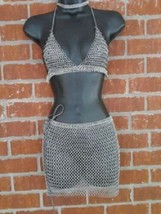 Chainmail Bra + Skirt Clothing Viking Aluminum Sexy Style for halloween ... - £51.39 GBP+