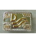 JOHN WAYNE &quot;RED RIVER&quot; Belt Buckle-new 1946 HWH INITIALS 2-TONE GOLD ON ... - £44.73 GBP