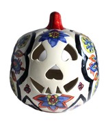 Martha Stewart Red Sugar Skull Ceramic Halloween Pumpkin Jack O&#39; Lantern... - $938.87 MXN