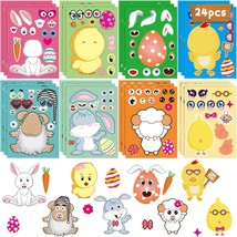 24pcs Easter Stickers for Kid Make a face Easter Stickers Easter Egg Far... - $18.37