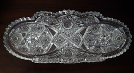 AMERICAN BRILLIANT Crystal 12&quot; Oval Glass Celery Tray c1900 - £70.99 GBP