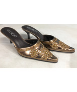 Redico Bronze Bedazzled Size 6.0 Womens Pumps Heels Shoes - $17.07