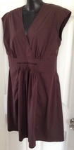 12 Brown Cato Pretty Full Tummy Cotton Blend Knee Length Dress Womens New - £11.79 GBP