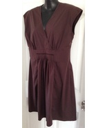 12 Brown Cato Pretty Full Tummy Cotton Blend Knee Length Dress Womens New - $14.99