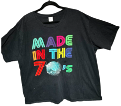 Retro &quot;Made in the 70&#39;s&quot; mirror ball t-shirt black Adult size 3XL - $18.57