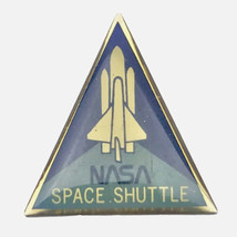 NASA Space Shuttle Pin Vintage Metal Triangle Gold Tone - £9.79 GBP