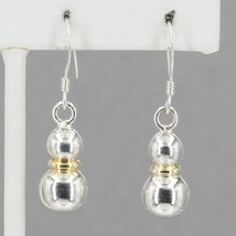 Vintage Silpada Two-Tone Sterling Chic Double Ball Bead Dangle Earrings ... - $24.95